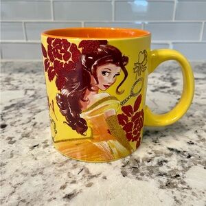 Yellow Belle Character Ceramic Mug with Red Glitter Accents